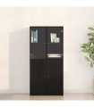 vidaXL Highboard Black Oak 68 x 37 x142 cm