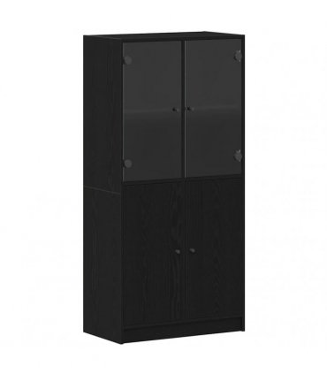 vidaXL Highboard Black Oak 68 x 37 x142 cm