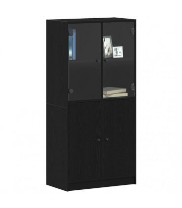 vidaXL Highboard Black Oak 68 x 37 x142 cm