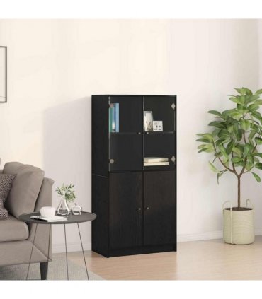 vidaXL Highboard Black Oak 68 x 37 x142 cm