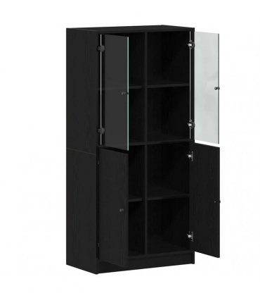 vidaXL Highboard Black Oak 68 x 37 x142 cm