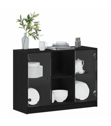 vidaXL Sideboard Black Oak 100 x 37 x 75.5 cm