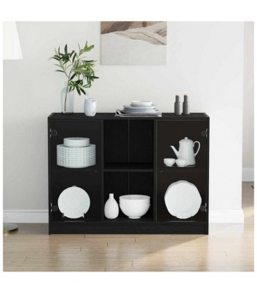 vidaXL Sideboard Black Oak 100 x 37 x 75.5 cm