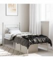 vidaXL Metal Bed Frame without Mattress with Headboard White 75x190cm — Size: 75 x 190 cm — V0671975636