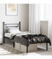 vidaXL Metal Bed Frame without Mattress with Headboard Black 75x190cm — Size: 75 x 190 cm — V0671975639