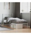 vidaXL Metal Bed Frame without Mattress with Headboard White 75x190cm — Size: 75 x 190 cm — V0671975660