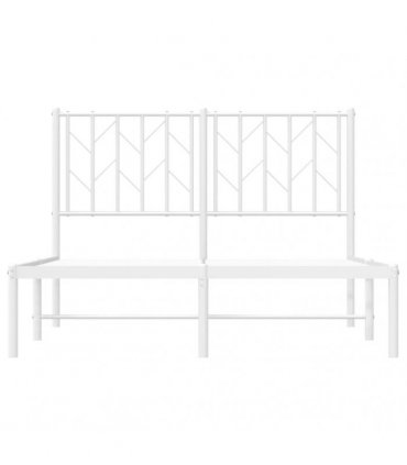 vidaXL Metal Bed Frame without Mattress with Headboard White 120x190cm — Size: 120 x 190 cm — V0671975687