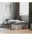 vidaXL Metal Bed Frame without Mattress with Headboard White 90x190cm — Size: 90 x 190 cm — V0671975702