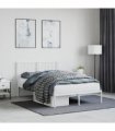 vidaXL Metal Bed Frame without Mattress with Headboard White 120x200cm — Size: 120 x 200 cm — V0671975716