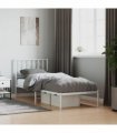 vidaXL Metal Bed Frame without Mattress with Headboard White 80x200cm — Size: 80 x 200 cm — V0671975718