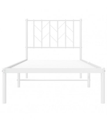 vidaXL Metal Bed Frame without Mattress with Headboard White 80x200cm — Size: 80 x 200 cm — V0671975718
