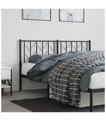 vidaXL Metal Replace Headboard Black 150 cm — V0671975725