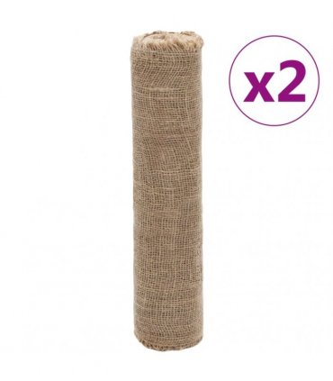 vidaXL Jute Rolls 2 pcs 0.5x50 m 100% Jute 200 gsm — Size: 0.5 x 50 m (2 pcs)
