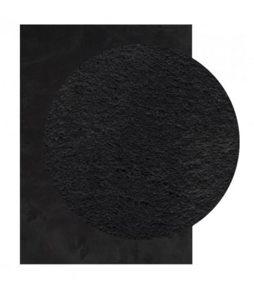 vidaXL Rug HUARTE Short Pile Soft and Washable Black 140x200 cm — Size: 140 x 200 cm