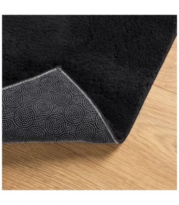 vidaXL Rug HUARTE Short Pile Soft and Washable Black 140x200 cm — Size: 140 x 200 cm
