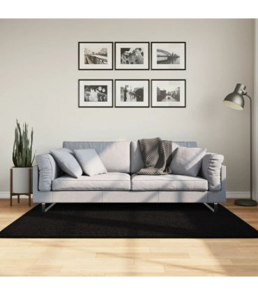 vidaXL Rug HUARTE Short Pile Soft and Washable Black 120x170 cm — Size: 120 x 170 cm