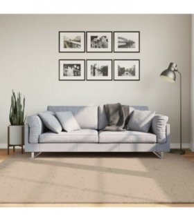 vidaXL Rug HUARTE Short Pile Soft and Washable Sand 200x200 cm — Size: 200 x 200 cm