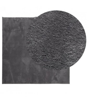 vidaXL Rug HUARTE Short Pile Soft and Washable Anthracite 160x160 cm — Size: 160 x 160 cm