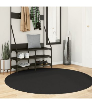 vidaXL Rug HUARTE Short Pile Soft and Washable Black Ø 160 cm