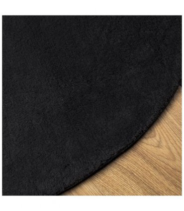vidaXL Rug HUARTE Short Pile Soft and Washable Black Ø 160 cm