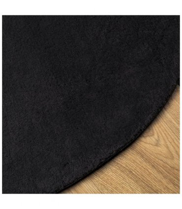 vidaXL Rug HUARTE Short Pile Soft and Washable Black Ø 100 cm