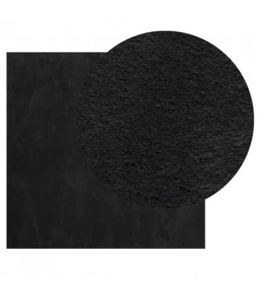 vidaXL Rug HUARTE Short Pile Soft and Washable Black 160x160 cm — Size: 160 x 160 cm