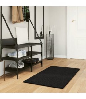 vidaXL Rug HUARTE Short Pile Soft and Washable Black 60x110 cm — Size: 60 x 110 cm