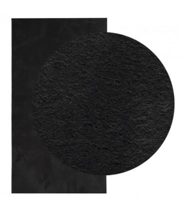 vidaXL Rug HUARTE Short Pile Soft and Washable Black 60x110 cm — Size: 60 x 110 cm
