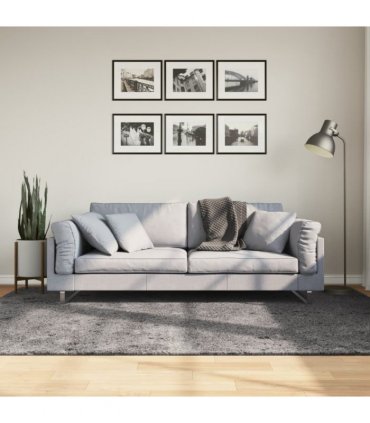 vidaXL Rug HUARTE Short Pile Soft and Washable Anthracite 160x230 cm — Size: 160 x 230 cm