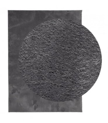 vidaXL Rug HUARTE Short Pile Soft and Washable Anthracite 160x230 cm — Size: 160 x 230 cm