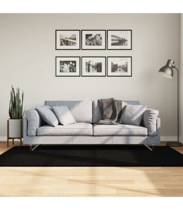 vidaXL Rug HUARTE Short Pile Soft and Washable Black 100x200 cm — Size: 100 x 200 cm