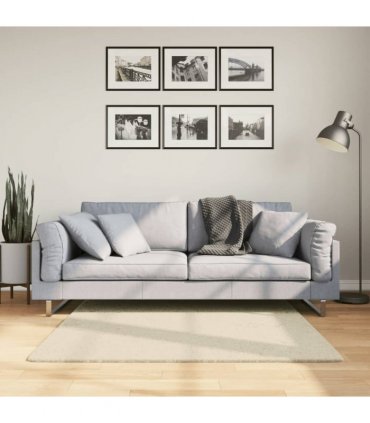 vidaXL Rug HUARTE Short Pile Soft and Washable Cream 120x120 cm — Size: 120 x 120 cm