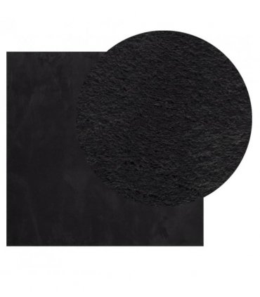 vidaXL Rug HUARTE Short Pile Soft and Washable Black 120x120 cm — Size: 120 x 120 cm