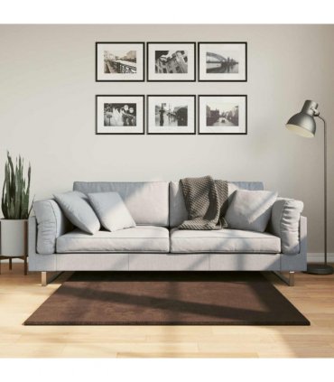 vidaXL Medium Pile Soft and Washable Rug HUARTE Brown 120 x 120 cm