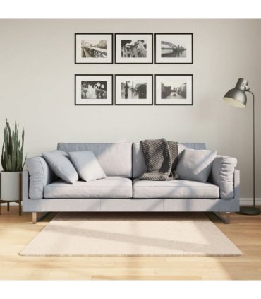 vidaXL Rug HUARTE Short Pile Soft and Washable Beige 120x120 cm — Size: 120 x 120 cm