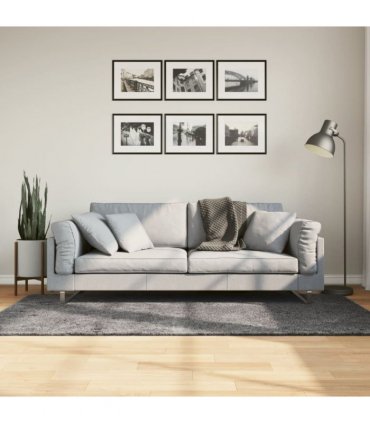 vidaXL Rug HUARTE Short Pile Soft and Washable Anthracite 120x170 cm — Size: 120 x 170 cm