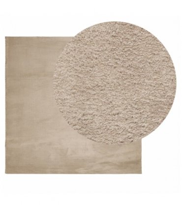 vidaXL Rug HUARTE Short Pile Soft and Washable Sand 240x240 cm — Size: 240 x 240 cm