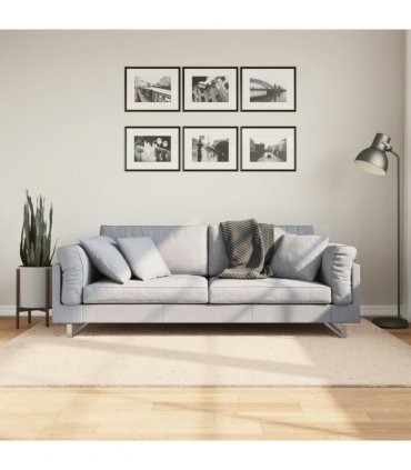 vidaXL Rug HUARTE Short Pile Soft and Washable Beige 140x200 cm — Size: 140 x 200 cm