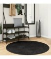 vidaXL Rug HUARTE Short Pile Soft and Washable Black Ø 120 cm