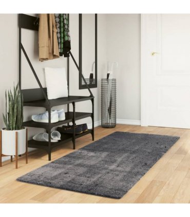 vidaXL Rug HUARTE Short Pile Soft and Washable Anthracite 80x200 cm — Size: 80 x 200 cm