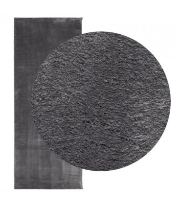 vidaXL Rug HUARTE Short Pile Soft and Washable Anthracite 80x200 cm — Size: 80 x 200 cm