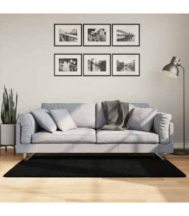 vidaXL Rug HUARTE Short Pile Soft and Washable Black 80x150 cm — Size: 80 x 150 cm