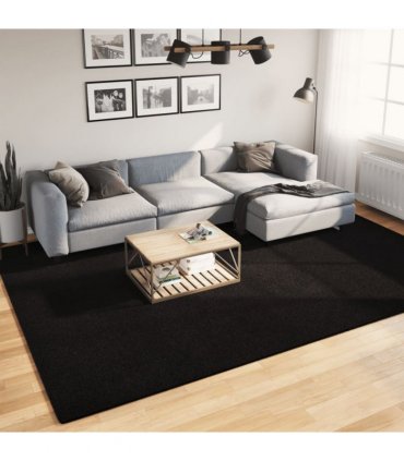vidaXL Rug HUARTE Short Pile Soft and Washable Black 240x340 cm — Size: 240 x 340 cm