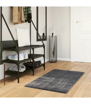 vidaXL Rug HUARTE Short Pile Soft and Washable Anthracite 60x110 cm — Size: 60 x 110 cm