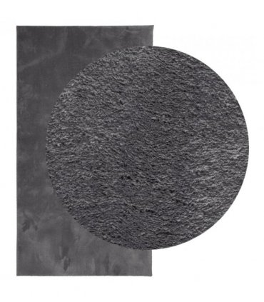 vidaXL Rug HUARTE Short Pile Soft and Washable Anthracite 60x110 cm — Size: 60 x 110 cm