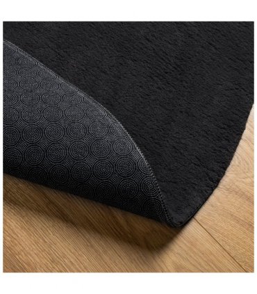 vidaXL Rug HUARTE Short Pile Soft and Washable Black Ø 200 cm