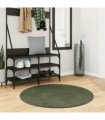 vidaXL Rug HUARTE Short Pile Soft and Washable Forest Green Ø 100 cm