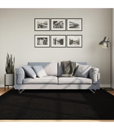 vidaXL Rug HUARTE Short Pile Soft and Washable Black 200x200 cm — Size: 200 x 200 cm