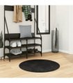 vidaXL Rug HUARTE Short Pile Soft and Washable Black Ø 80 cm