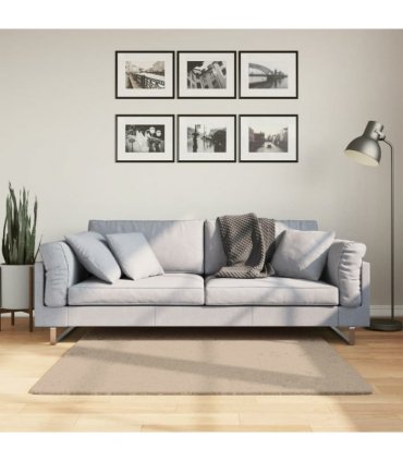 vidaXL Rug HUARTE Short Pile Soft and Washable Sand 120x120 cm — Size: 120 x 120 cm